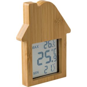 Wetterstation aus Bambus mit individuellem Branding für Ihr Marketing